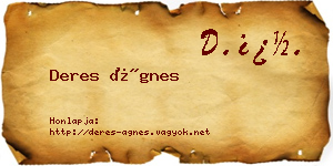 Deres Ágnes névjegykártya