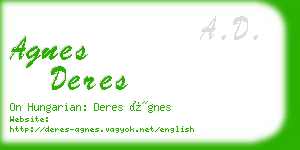 agnes deres business card